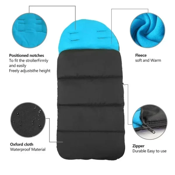 Warm Windproof Universal Stroller Sleeping Bag: Newborn Winter Footmuff Cover Blanket & Buggy Seat Cushion Accessories - Image 2