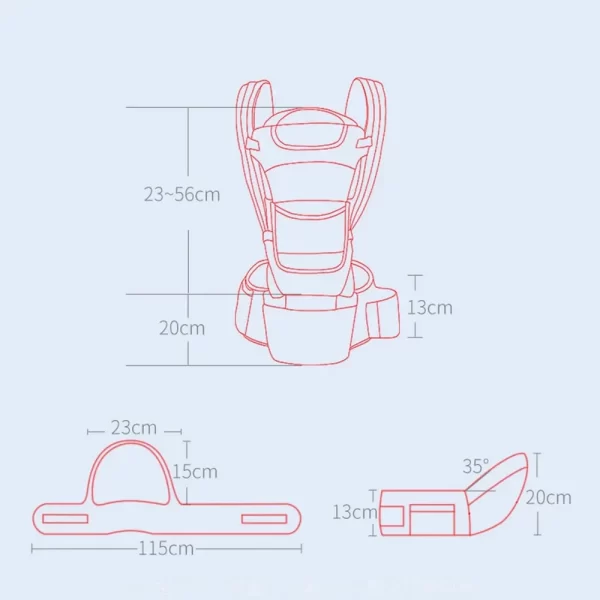 Ergonomic Newborn Baby Carrier Backpack - Front Facing Kangaroo Wrap Sling with Infant Hipseat for Travel - Image 6
