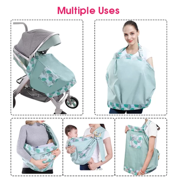 Breathable Mesh Fabric Baby Wrap Carrier: Dual-Use Newborn Sling & Nursing Cover for Infants 0-36M, Supports Up to 130 Lbs - Image 2