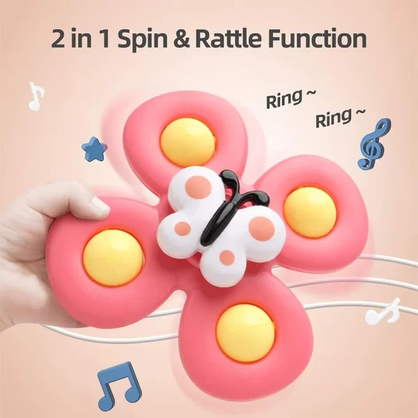 3PCS Baby Bath Toy Set: Suction Cup Rotating Ring Bells for Hand-Eye Coordination & Educational Training - Image 4