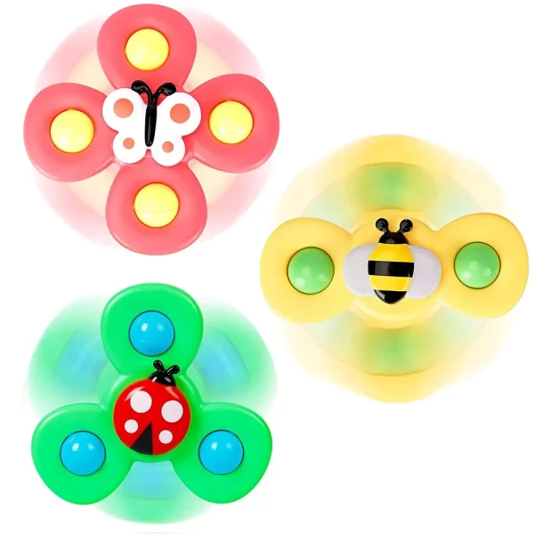 3PCS Baby Bath Toy Set: Suction Cup Rotating Ring Bells for Hand-Eye Coordination & Educational Training