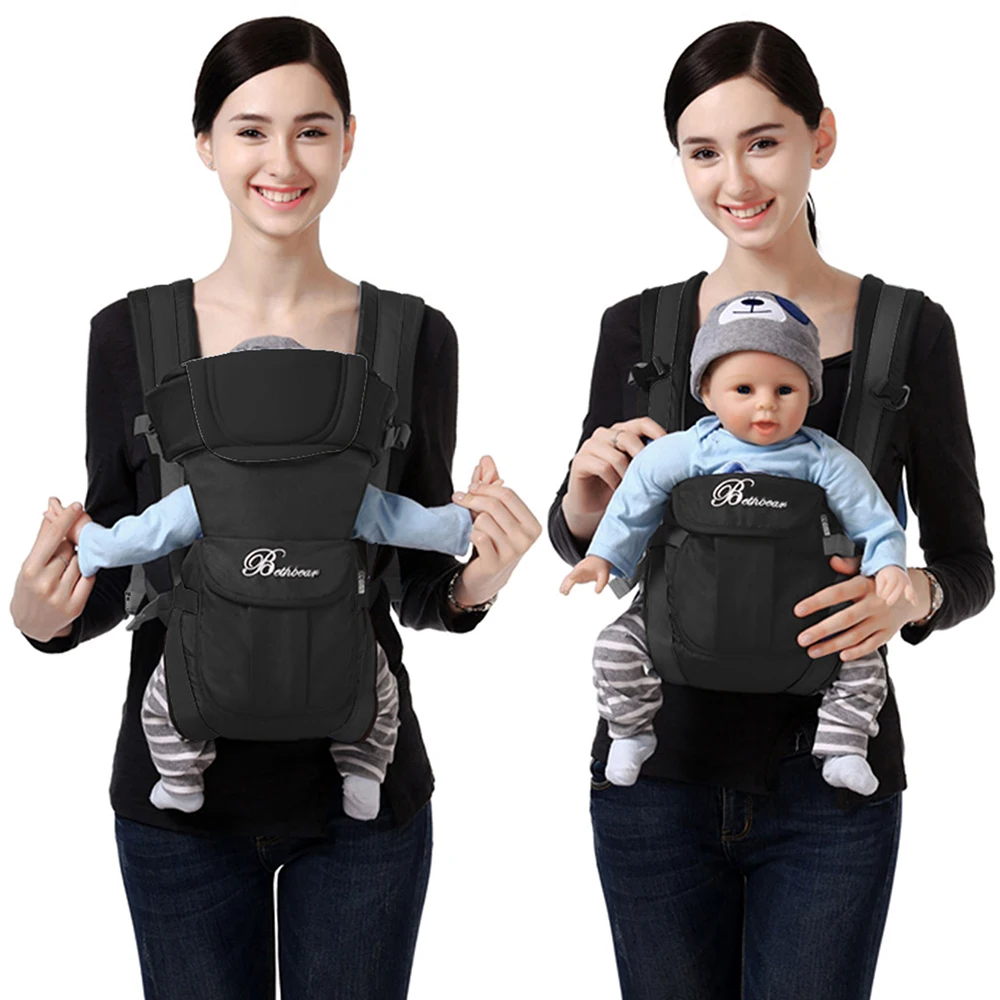 4-in-1 Ergonomic Baby Sling Carrier - Adjustable Newborn to Toddler Backpack Carrier for Easy, Comfortable Babywearing